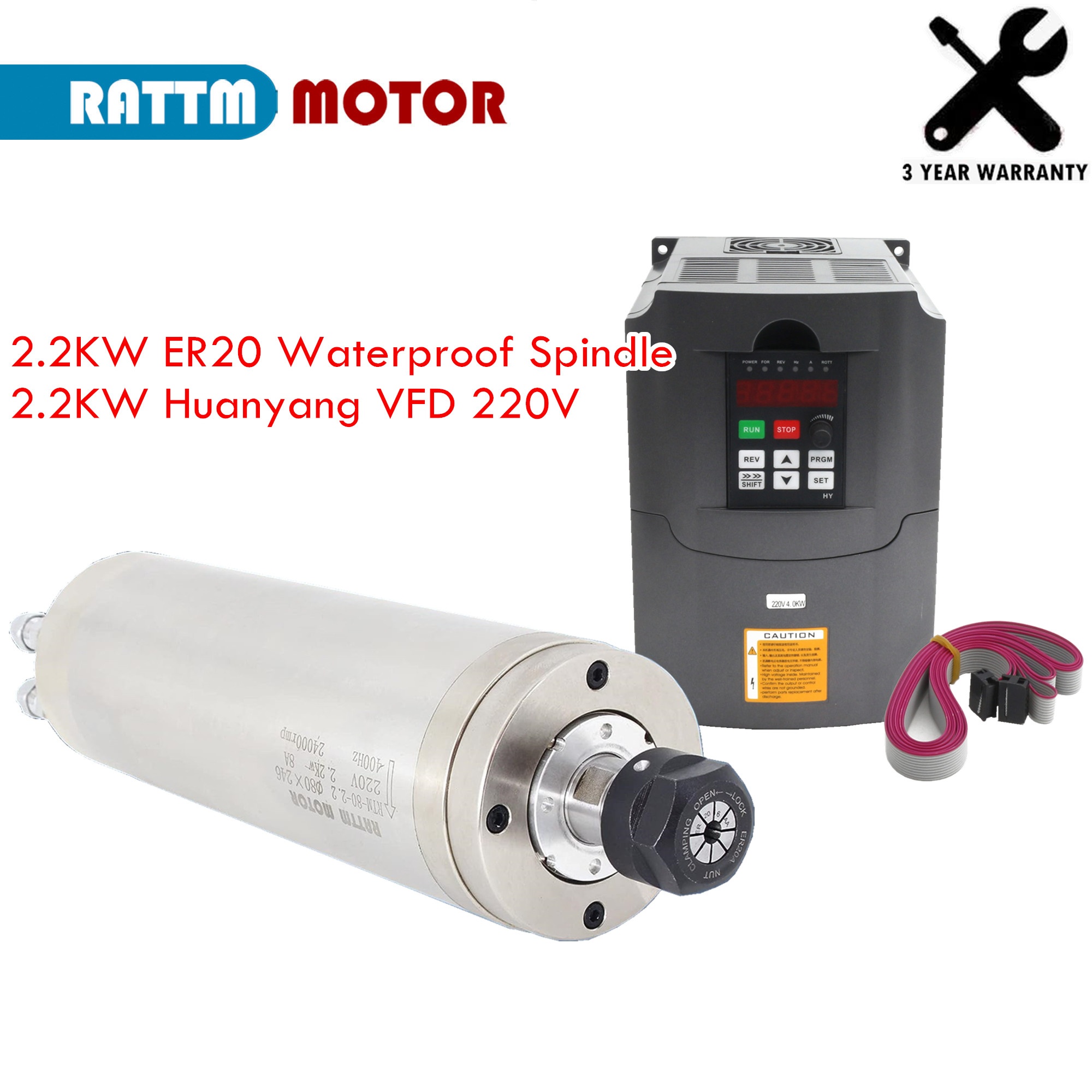 Kit de motor de husillo CNC re - 2.2Kw Water Cooled Spindle Kit Vfd reseña y precio